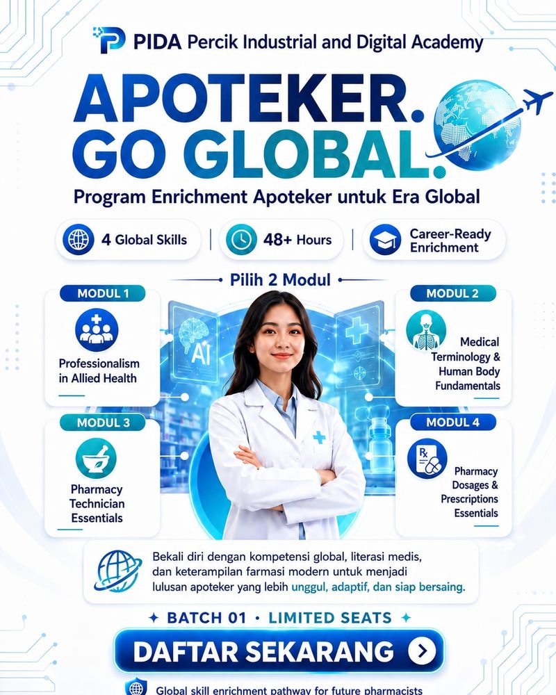Poster APOTEKER. GO GLOBAL. — Program Enrichment Apoteker untuk Era Global, Batch 01